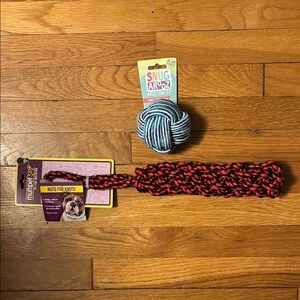 Rope Dog Toys - Multipet Nuts for Knots and Snug Arooz Ball - Bundle of 2 toys